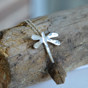 personalized silver dragonfly necklace